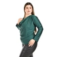 thumbnail image 2 of Blusa elegante de satín Roman Fashion/Tallas Extras, 1787 (Verde botella) esmeralda 40, 2 of 6