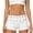 WHITE, variant on LMLYSoH Women Trendy Foldover Shorts Metal Circle Decor Micro Shorts Slim Fit Summer Shorts