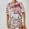 thumbnail image 2 of Camiseta de verano con estampado 3D de Hello Kitty para mujer, remera Harajuku de gran tamaño para niña, ropa nueva de manga corta con cuello redondo, 2 of 5