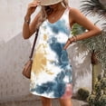 thumbnail image 4 of Nrmvnmi Summer Dresses for Women 2024 Beach Loose V Neck Sleeveless Mini Dress Floral Printed Casual Sundress with Pockets Boho Floral T-Shirts Dress Tank Dresses Blue SMothers Day Gifts, 4 of 6
