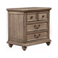 thumbnail image 2 of Mahogany Wood 4 Drawer Nightstand in French Truffle Brown- Saltoro Sherpi, 2 of 3