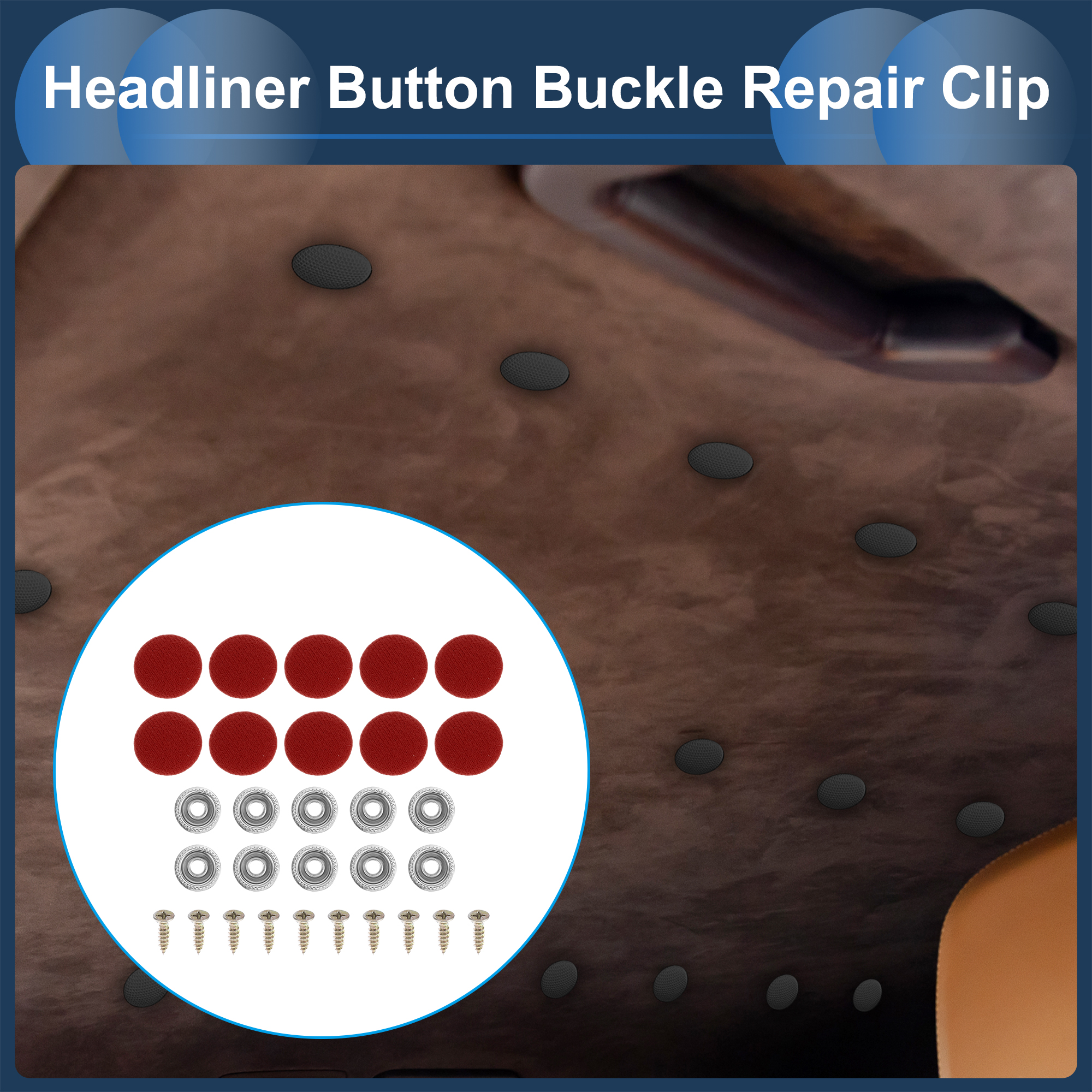 Unique Bargains 10Pcs Headliner Button Buckle Repair Clip for Car Roof Interior Wine Red