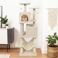 thumbnail image 2 of Gymax 57'' Cat Tree for Indoor Cats w/Dual Condos Hammock Sisal Scratching Posts Beige, 2 of 10