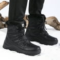 thumbnail image 5 of Mens Snow Boots Fashion Outdoor Winter Warm Lace-up Waterproof Boots TPR Non-Slip Sole Walking Casual Hiking Campaigns Boots Black 7.5 US, 5 of 7
