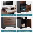 thumbnail image 3 of Bestier L Shaped Desk with File Drawers, 63" x 47" Office Computer Desk with Storage Cabinet, Corner Desk with Monitor Stand & Modesty Panel for Home Office, Cherry, 3 of 9