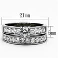 thumbnail image 2 of Luxe Jewelry Designs Stainless Steel Women's Wedding Ring Set with Round Cubic Zirconia - Size 8, 2 of 4