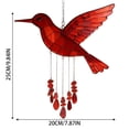 thumbnail image 4 of Red Hummingbird Acrylic Hanging Ornament – Window/Garden Decor (9.8in, Stained-Glass Style), 4 of 8