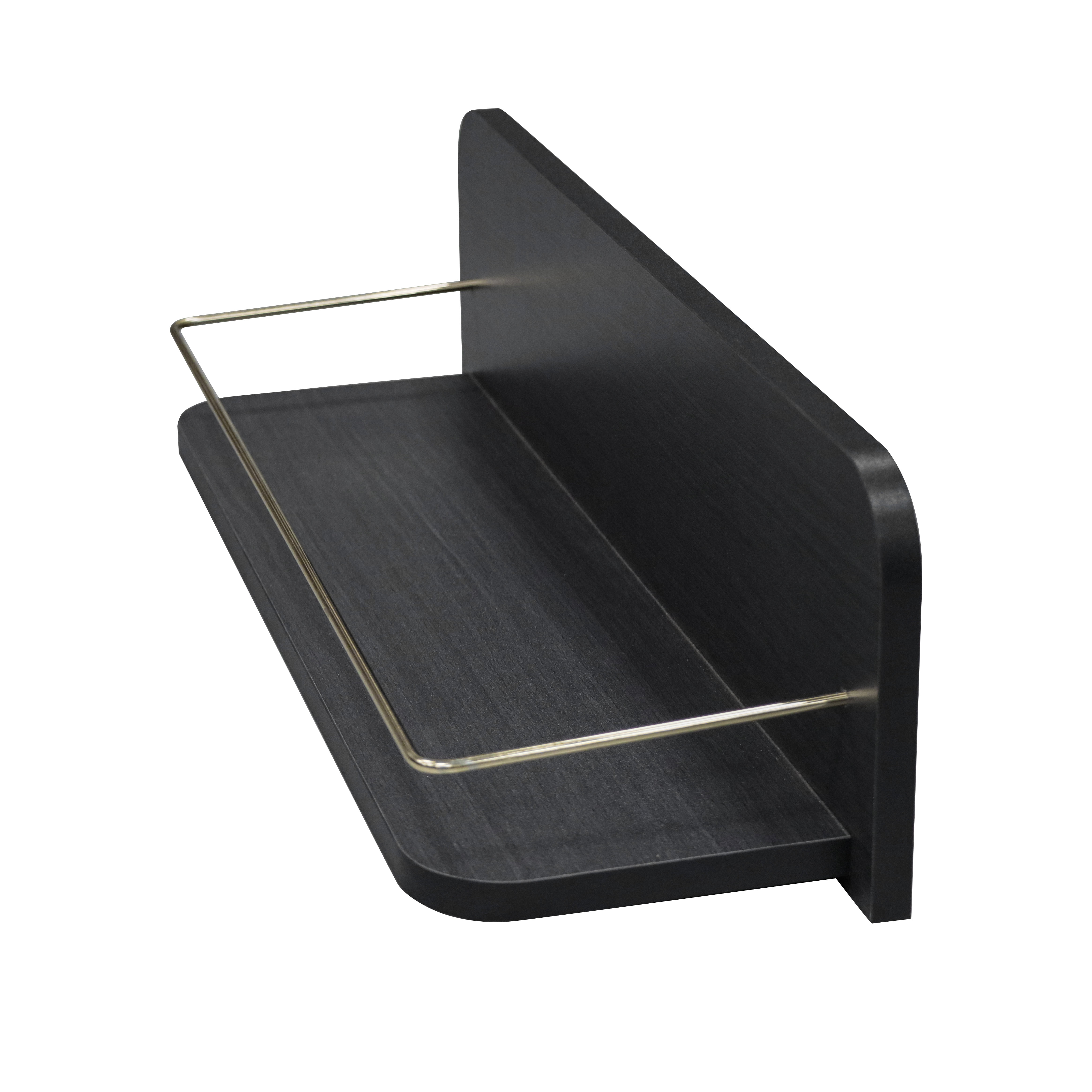 Better Homes & Gardens 23 inch Black  Shelf with Gold Metal Rail