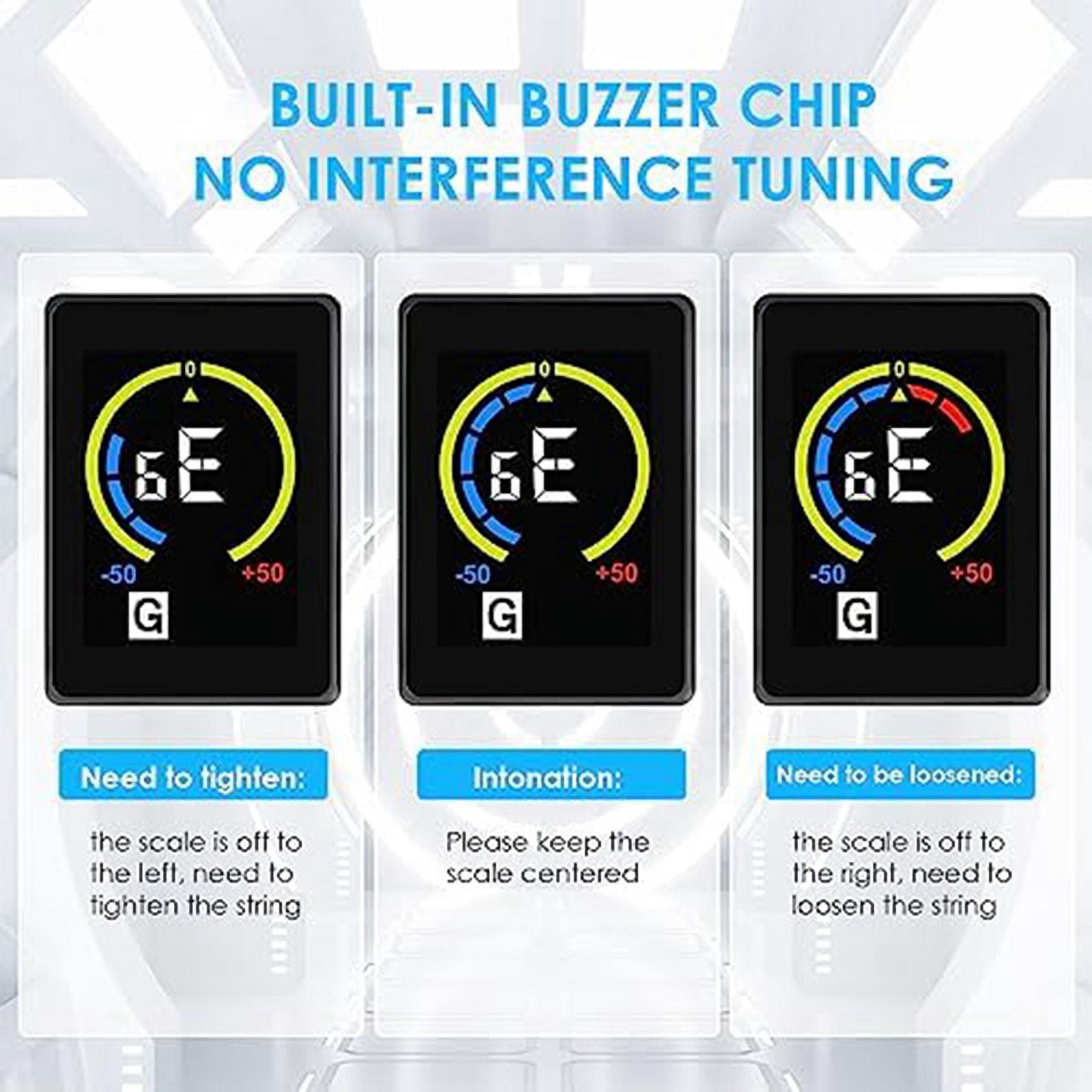 4 PCS Guitar Tuner Rechargeable Clip on Tuner for Guitar, , Ukulele,Violin Suit for Professional or Beginners