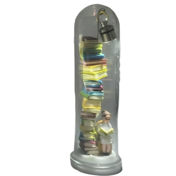 Bewildely Mini lámpara de estantería Reader Night, decoración multifuncional creativa, regalo ideal para amantes de los libros. Decoración del hogar Estilo B