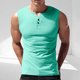 thumbnail image 4 of pstuiky Hombres Tanque, Top deportivo informal de malla de color sólido para hombre, transpirable, sin mangas, cuello redondo, medio botón Chaleco para hombre xxl, 4 of 9