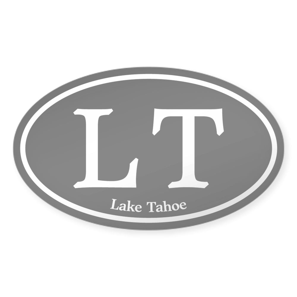 Lake Tahoe LT Oval Vinyl Sticker - 3" X 2" Bumper, Window, Laptop Decal - Made In USA