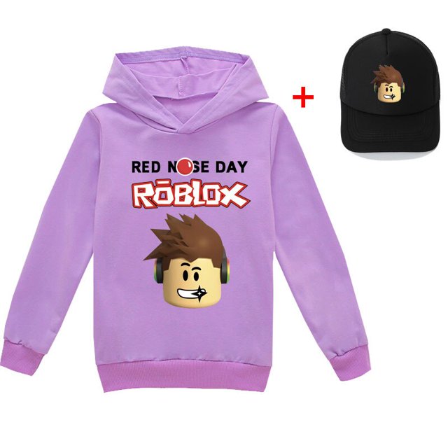 Roblox-suéter de manga larga con capucha para niños y niñas, ropa informal con estampado periférico, sombrero, estilo de tendencia para estudiantes, 2 piezas