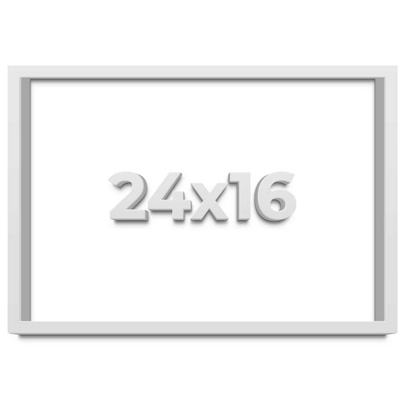 24x16 Shadow Box Frame White | 1 Inches Deep Real Wood Contemporary Shadowbox Display Frame | UV