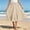 Beige, variant on Womens Linen Midi Skirt Elastic Waist Blue - Flowy Swing A-Line Crinkle Texture Summer Casual Skirt for Women, Machine Washable, Boho Chic,Size Free Size