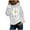 White, variant on Ichuanyi Womens Tops, Summer Autumn Winter Ladies Long-Sleeved Pullover Print Round Neck Hooded Sweatshirt
