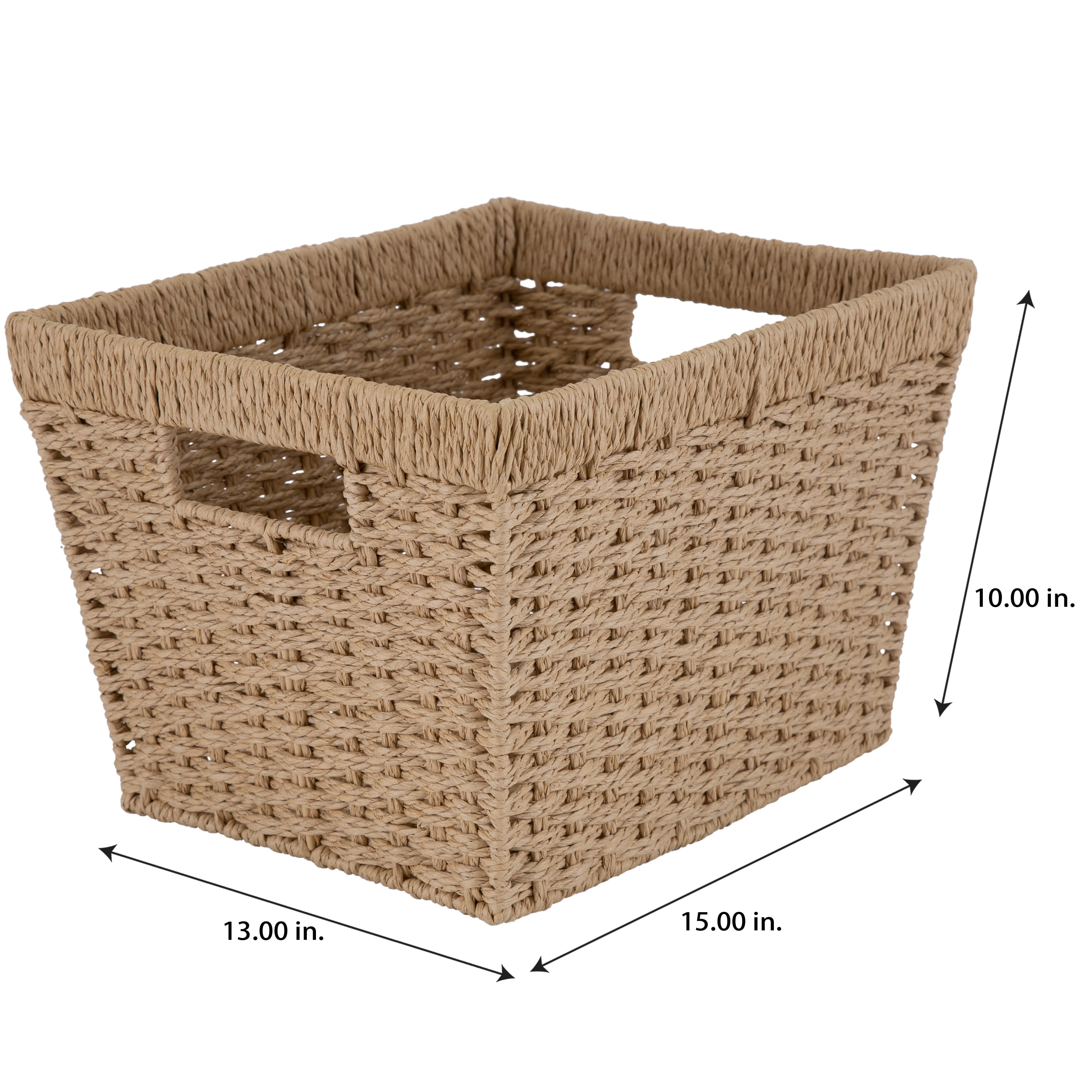 Simplify Dutch Weave Paper Rope Decorative Basket, Handles