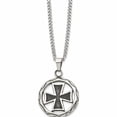 thumbnail image 3 of Stainless Steel Antiqued And Polished Cross In Circle 22In Necklace Made China -Jewelry By Sweet Pea, 3 of 8