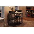 thumbnail image 1 of Space-Saving 3 Piece Dining Table Set for 2 – Square Metal & Wood Kitchen Table & Upholstered Chairs – Compact Dining Room Furniture – For Apartments or Small Spaces – Rustic Grey – Cement Ash, 1 of 8