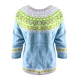 thumbnail image 4 of Isle Sweater Top Crew Neck Merino Wool Seamless Sweater Boho Pattern Pullover Knitted Pullover Pullover Sweater Lightweight Knit Basic Sweater Tops Sweaters for Women Cable Knit Sky Blue XXL, 4 of 4