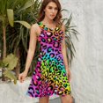 thumbnail image 5 of Colofrul Rainbow Leopard Women's Tank Dress V Neck Sleeveless Summer Sundress, 5 of 7