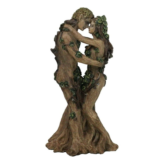 Sky Dance Celtic Greenman and Tree Woman Gaia Ent Couple Embracing Figurine