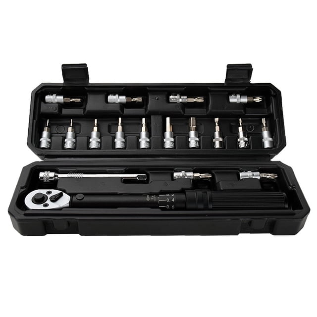 WISRETEC 2-20Nm 1/4 Inch 18PCS Dual Scable Torque Wrench Set Preset Torque Wrench Bits Set