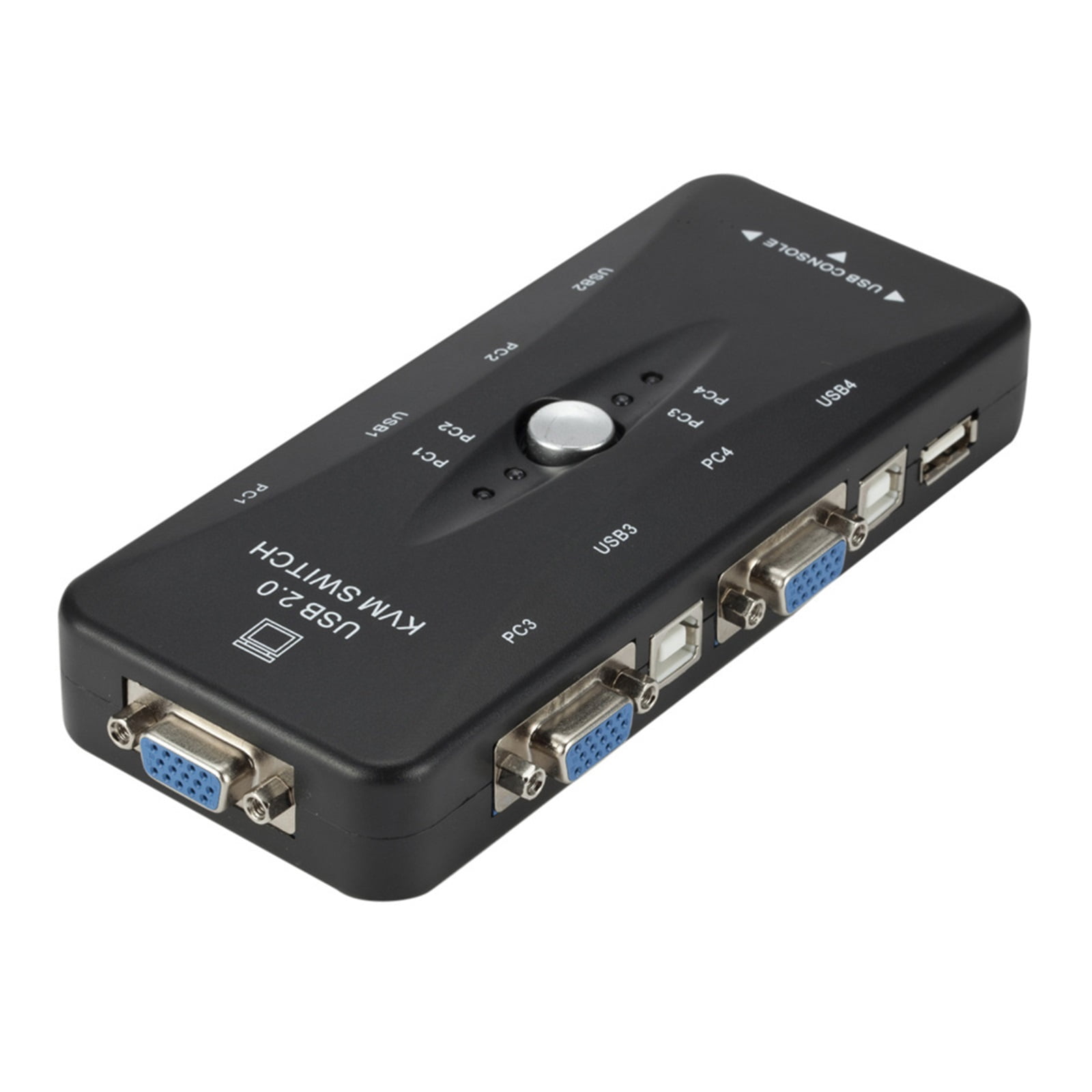 4 Port Kvm Switch USB 2.0 VGA Splitter Printer Mouse Keyboard Pendrive Share Switcher 1920*1440 VGA Switch Box Adapter