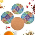 thumbnail image 6 of GZHJMY Mexican Talavera Round Coaster, 4 Pcs Heat Resistant Absorbent Drink Coaster for Kitchen Bar Cafe Decor, 6 of 7