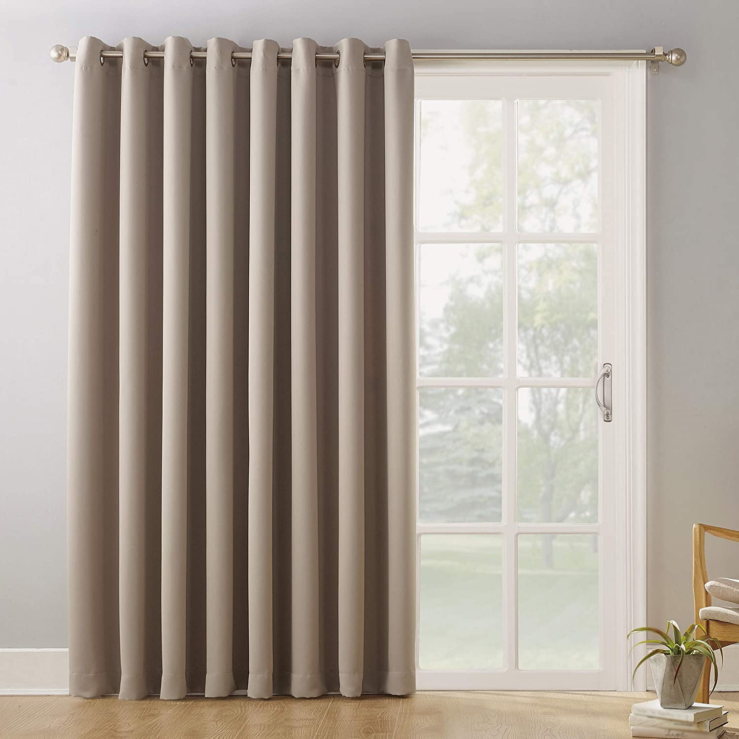 Sun Zero Easton ExtraWide Blackout Sliding Patio Door Curtain Panel