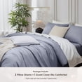 thumbnail image 5 of MooMee Duvet Cover Set Queen 600-TC 100% Extra Long-Staple Cotton Sateen Silky Smooth Luxury (Blueish Grey), 5 of 8