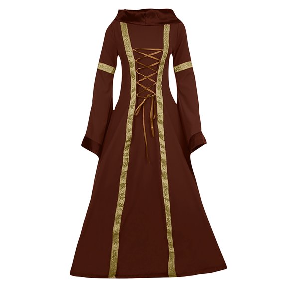 EQWLJWE Summer Saving!Medieval Dress for Women,Renaissance Dress Medieval Performance Costume Women Holiday Costumes Midevil Faire Gothic Gown,Lace Up Irish Over Long Dresses Cosplay Retro Gown