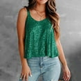 thumbnail image 2 of Playeras,Blusas y Tops,Ropa para Mujer Tallas grandes Chaleco de lentejuelas sin mangas para mujer, chaleco de tirantes para fiesta de noche para mujer (Green, XL), 2 of 5