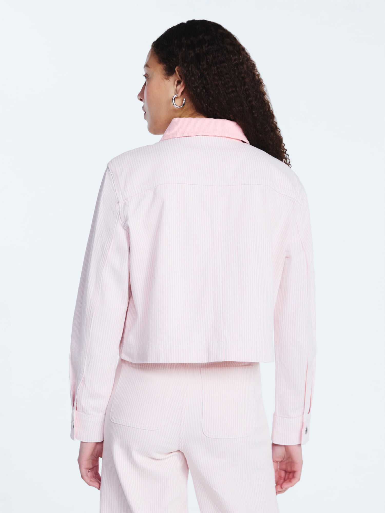 Free Assembly Women's Cropped Cotton Chore Jacket, Sizes XS-XXL