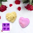 thumbnail image 3 of Moldes de jabón en forma de corazón con diseño de rosa, paquete de 2 moldes de silicona para hacer jabón, moldes de jabón hechos a mano con patrón de amor, suministros de manualidades para el día de S, 3 of 6