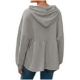 thumbnail image 3 of FAIWAD Hoodies for Women Long Sleeve Drawstring Peplum Hem Loose Hooded Sweatshirts Casual Babydoll Pullover Tops, 3 of 9