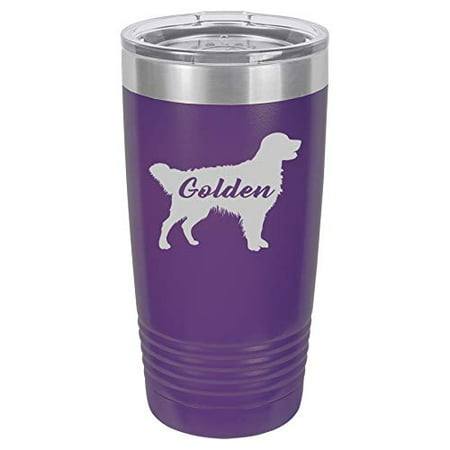 

Tumbler Stainless Steel Vacuum Insulated Travel Mug Golden Retriever Golden (Purple 20 oz)