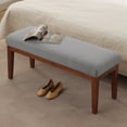 thumbnail image 6 of 43'' Linen Upholstered Entryway Bench with Solid Wood Legs for Bedroom, Living Room, Dinning Room, Hallway, Light Grey, 6 of 9