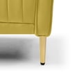thumbnail image 4 of paproos Velvet 2-Seater Sofa, Yellow Loveseat with Gold Feet, Mid Century Modern 47.3 inch Square Arm Sofas Couches with 2 Bolster Pillows Included for Compact Bedroom, 4 of 6