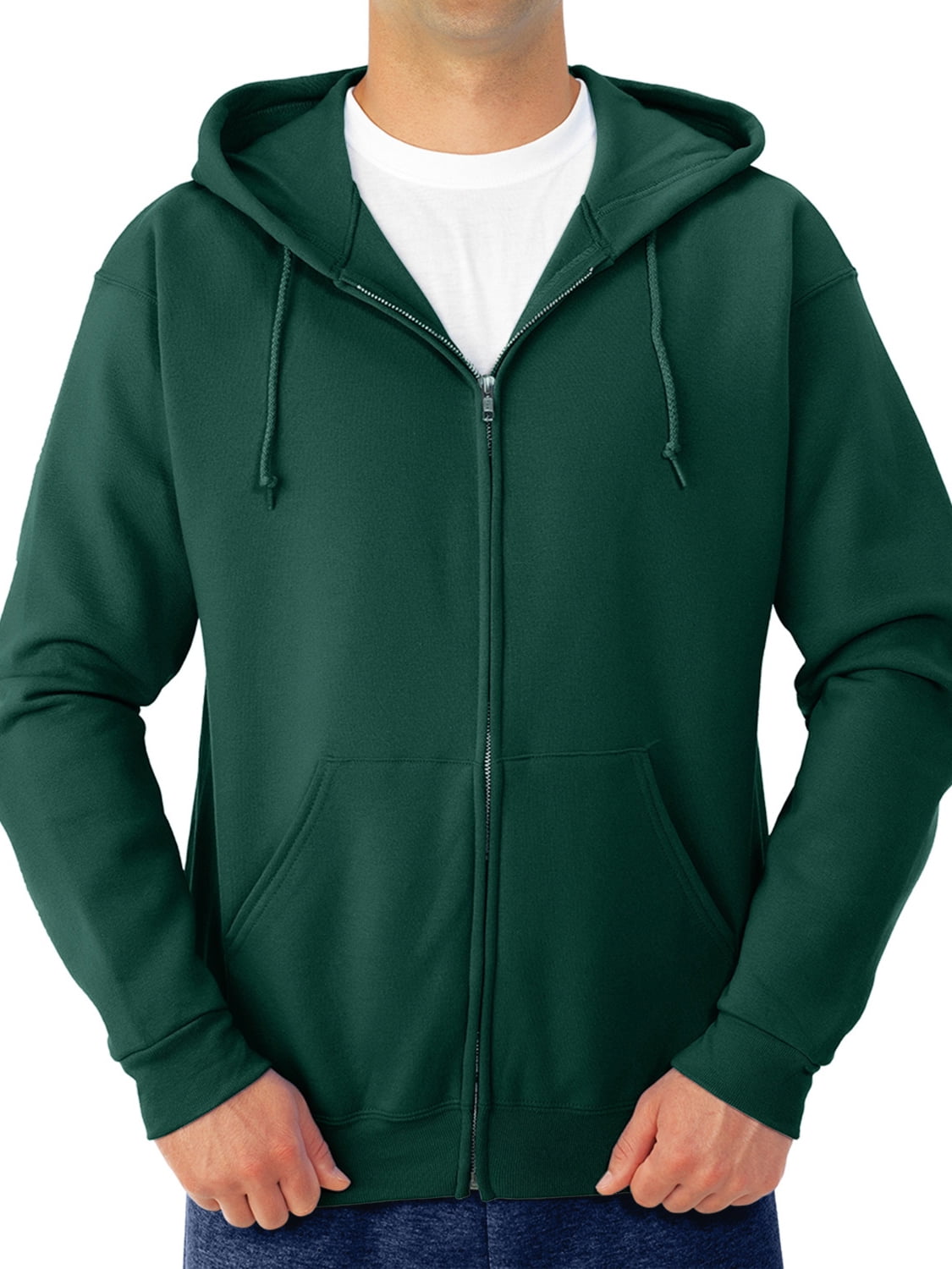 Jerzees Men's and Big Men's Fleece Full Zip Hooded Jacket, Up to Size