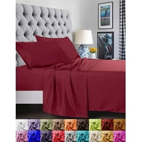 Elegant Comfort 1500 Series 4 Pieces Bed Sheets Holiday Gift - Queen Burgundy