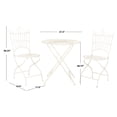 thumbnail image 5 of SAFAVIEH Belen Outdoor Patio 3 Piece Bistro Set, Pearl White, 5 of 9