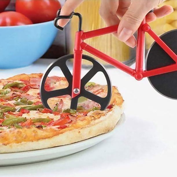 Yingyy Bike Pizza Slicer Dual Slicing Wheel Bicycle Shape Pizza
