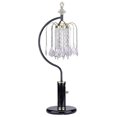 thumbnail image 1 of ORE International 715BK Lampe de Table avec Abat-Jour Effet Cristal, Noir, 1 of 2
