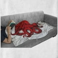 thumbnail image 6 of Octopus Soft Flannel Fleece Throw Blanket, Kraken Animal Shadow Tropical Seafood Marine Tentacle Simple Design Artwork Print, Cozy Plush for Indoor and Outdoor Use, 50" x 70", Red, by Ambesonne, 6 of 6