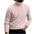 thumbnail image 2 of BSDJILFG Mens Vintage Sweaters Winter Turtleneck Chunky Knitted Tops Long Sleeve Solid Color Warm Tops Fall, 2 of 6