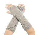 thumbnail image 1 of Winter Warm And Fashionable Solid Color Knitted Fingerless Gloves For Men And Women, 1 of 3