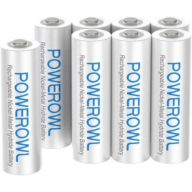 Piles rechargeables AAA, piles AAA rechargeables POWEROWL 1000 mAh haute  capacité 1,2 V NiMH faible autodécharge 
