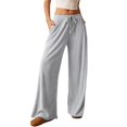 thumbnail image 2 of Pantalones Palazzo de Cintura Alta con Bolsillo y Pierna para Mujer, para Otoño e Invierno. Gris L, 2 of 9