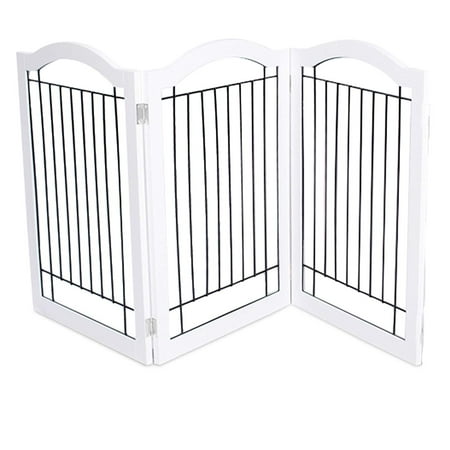 UPC: 0810004140196 | Internet s Best Wire Dog Gate with Arched Top – 3 Panel – 30  Tall – White
